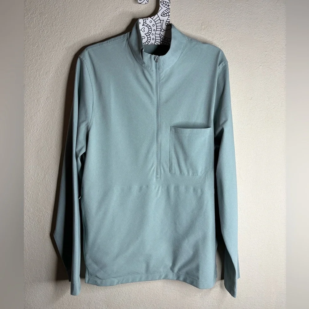 Lululemon WovenAir Half-Zip Silver Blue M3DJYS size Large